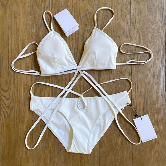 Christopher Esber White Looped Tie Bikini Top & Bottom - Picture 7 of 9